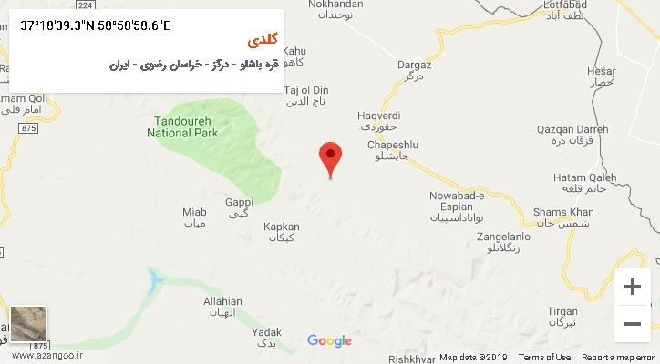 روستای گلدی بر روی نقشه