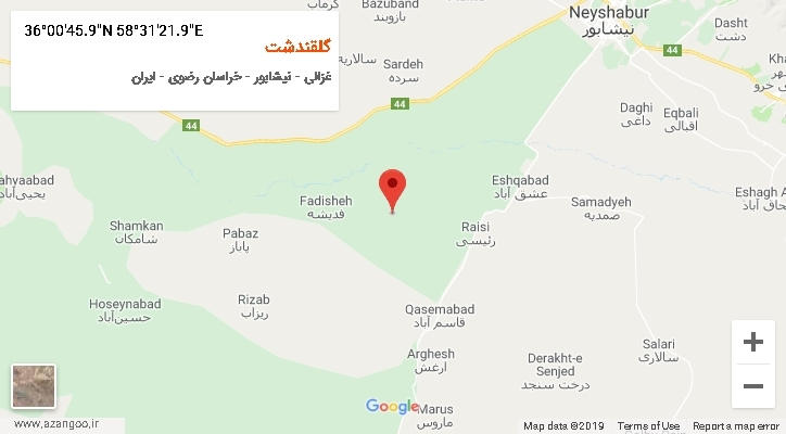 روستای گلقندشت بر روی نقشه