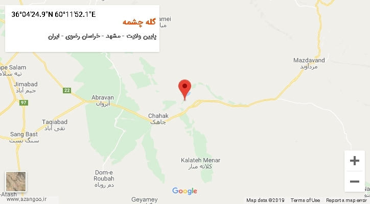 روستای گله چشمه بر روی نقشه