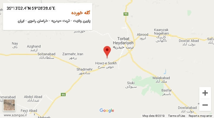 روستای گله خورده بر روی نقشه