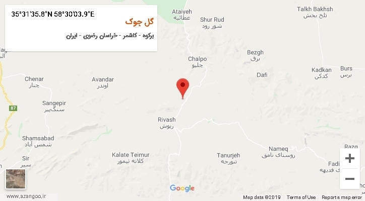 روستای گل جوک بر روی نقشه