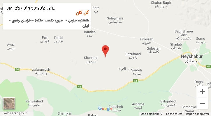 روستای گل کان بر روی نقشه
