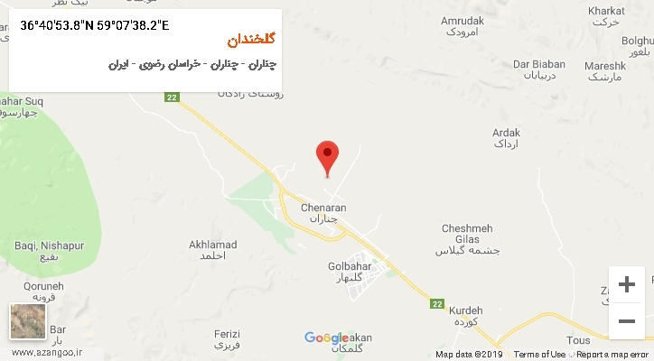 روستای گلخندان بر روی نقشه