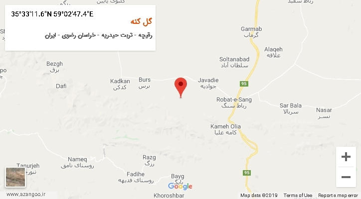 روستای گل کنه بر روی نقشه