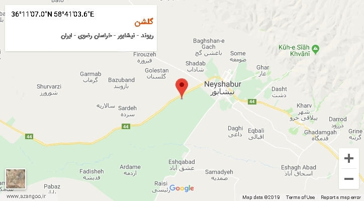 روستای گلشن بر روی نقشه