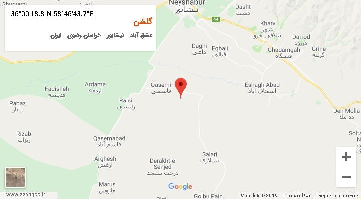 روستای گلشن بر روی نقشه