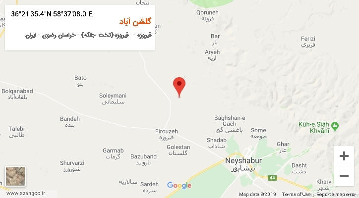 روستای گلشن آباد بر روی نقشه