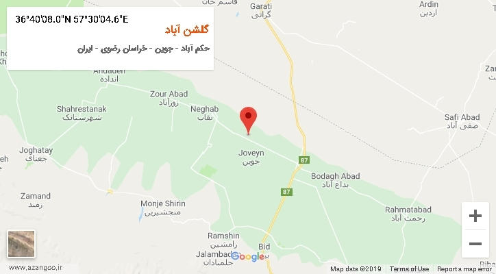 روستای گلشن آباد بر روی نقشه