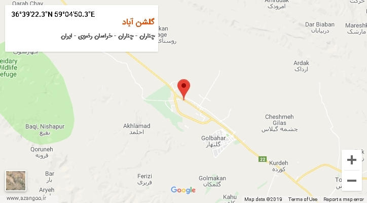 روستای گلشن آباد بر روی نقشه
