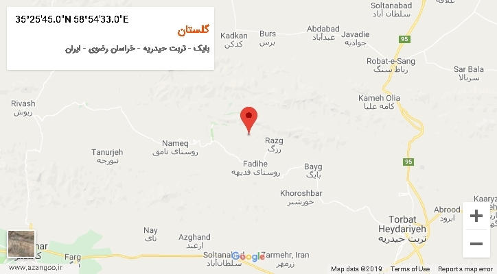 روستای گلستان بر روی نقشه