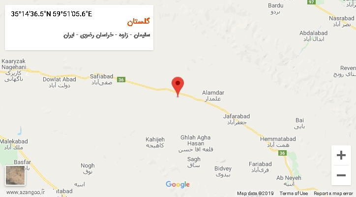 روستای گلستان بر روی نقشه