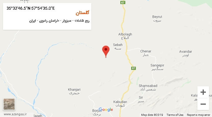 روستای گلستان بر روی نقشه