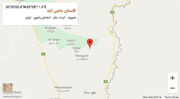 روستای گلستان حاجی آباد بر روی نقشه
