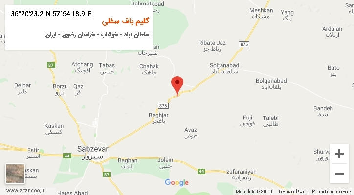 روستای گلیم باف سفلی بر روی نقشه