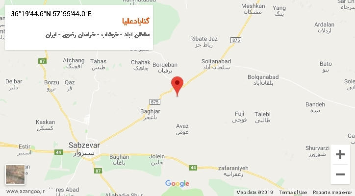 روستای گنابادعلیا بر روی نقشه