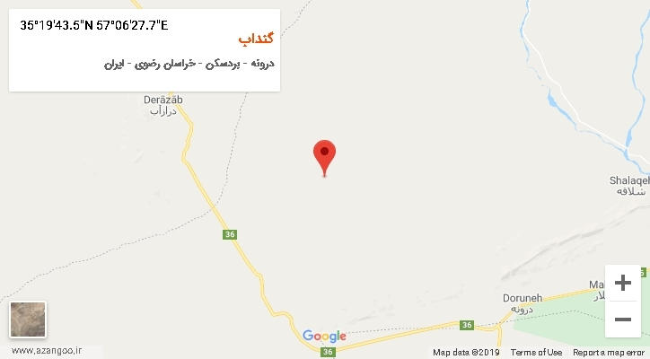 روستای گنداب بر روی نقشه