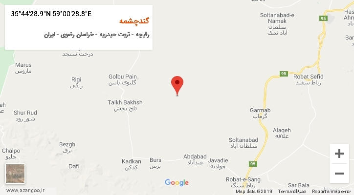 روستای گندچشمه بر روی نقشه