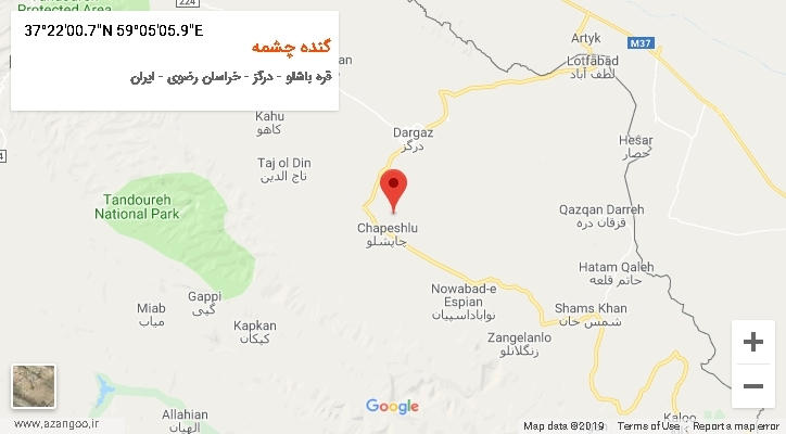 روستای گنده چشمه بر روی نقشه