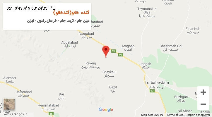 روستای گنده خالو(گندخالو) بر روی نقشه