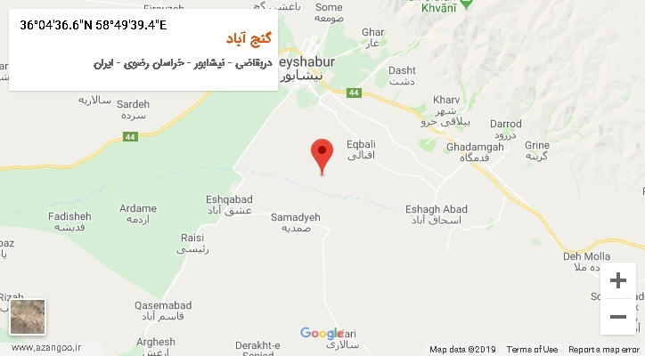 روستای گنج آباد بر روی نقشه