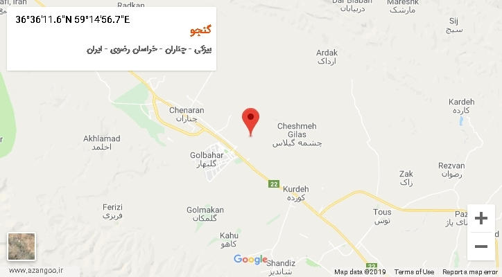 روستای گنجو بر روی نقشه