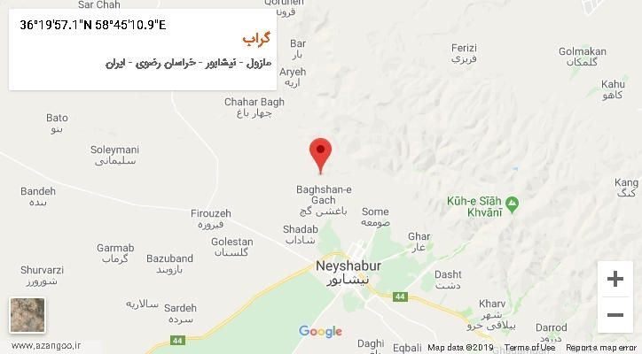 روستای گراب بر روی نقشه