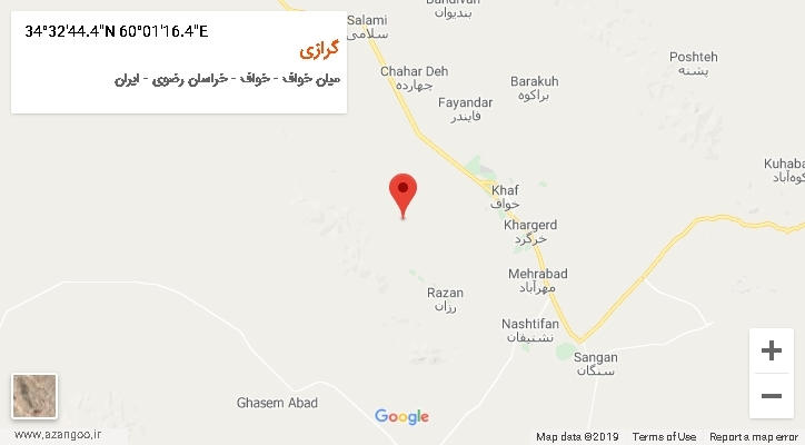 روستای گرازی بر روی نقشه