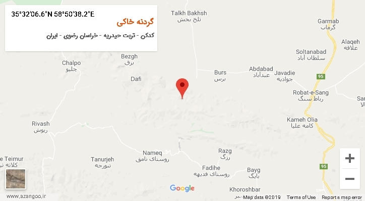 روستای گردنه خاکی بر روی نقشه