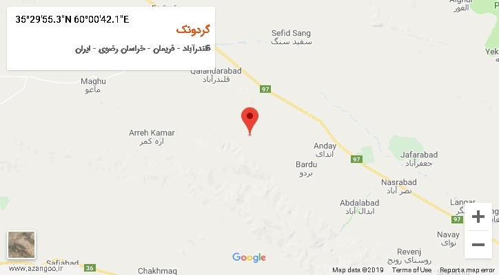 روستای گردونک بر روی نقشه