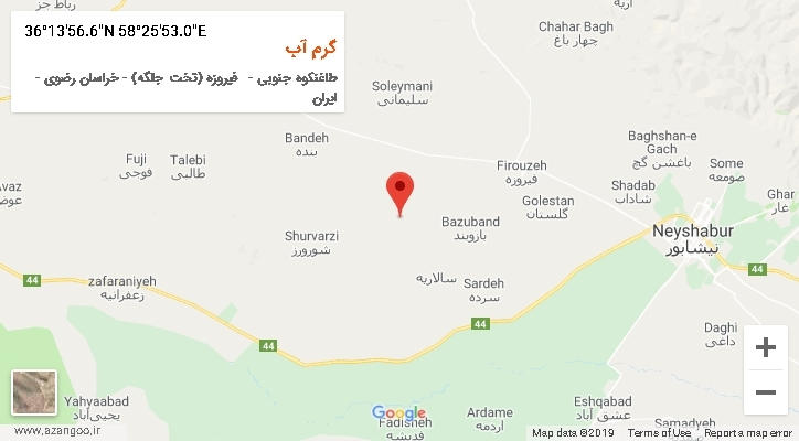 روستای گرم آب بر روی نقشه