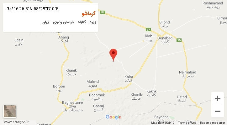 روستای گرماشو بر روی نقشه