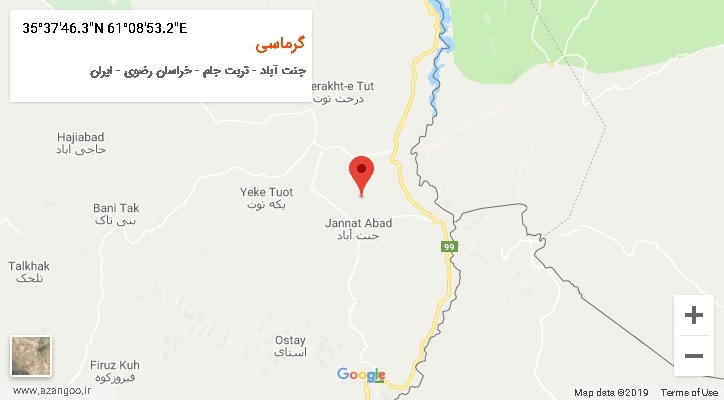 روستای گرماسی بر روی نقشه
