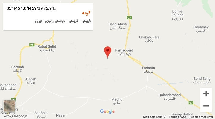روستای گرمه بر روی نقشه