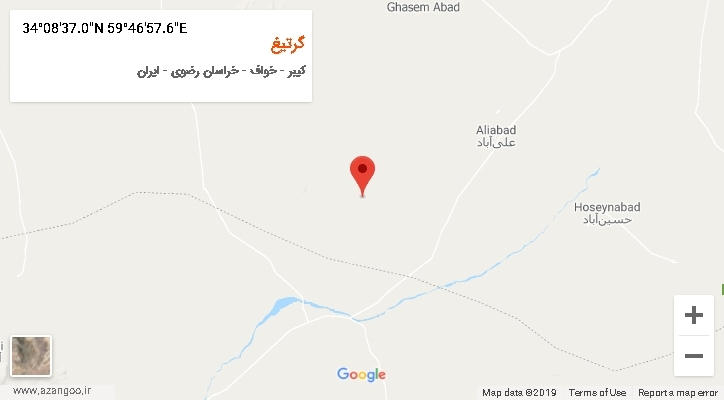 روستای گرتیغ بر روی نقشه