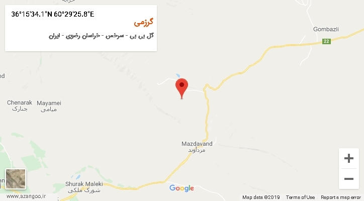 روستای گرزمی بر روی نقشه
