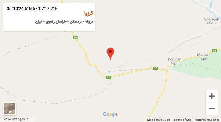 روستای گرزیا بر روی نقشه
