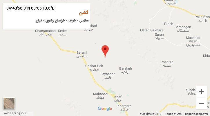 روستای گشن بر روی نقشه