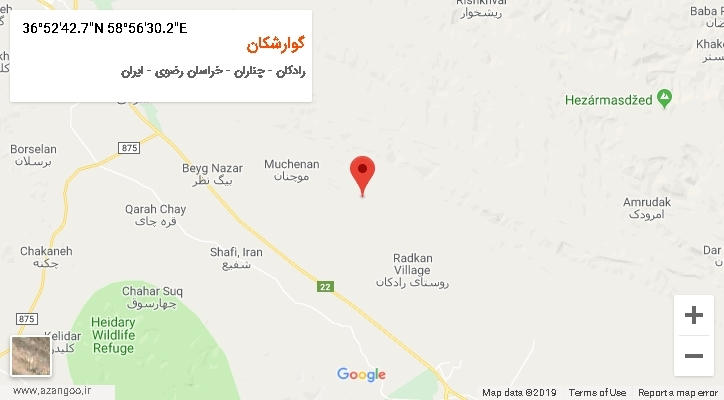 روستای گوارشکان بر روی نقشه
