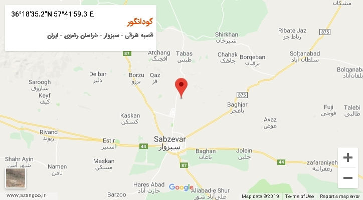 روستای گودانگور بر روی نقشه