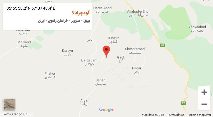 روستای گودچرابالا بر روی نقشه