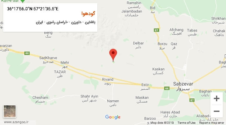 روستای گودهوا بر روی نقشه