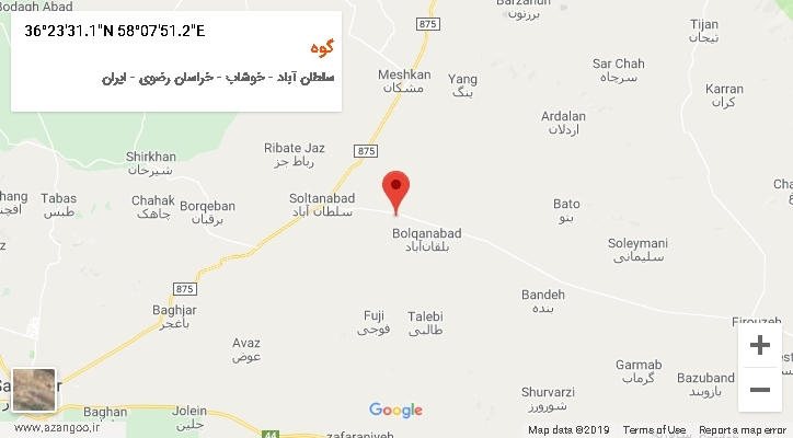روستای گوه بر روی نقشه