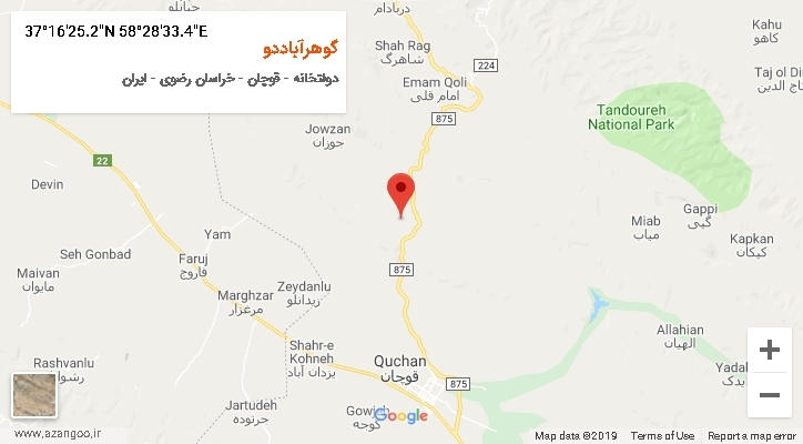 روستای گوهرآباددو بر روی نقشه