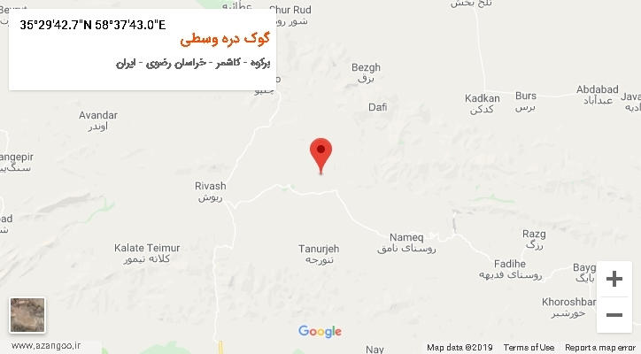 روستای گوک دره وسطی بر روی نقشه
