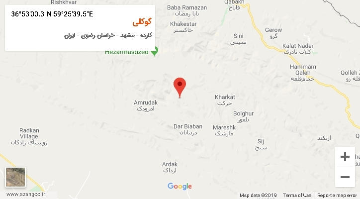 روستای گوکلی بر روی نقشه