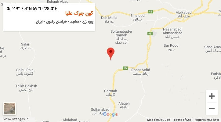 روستای گون جوک علیا بر روی نقشه