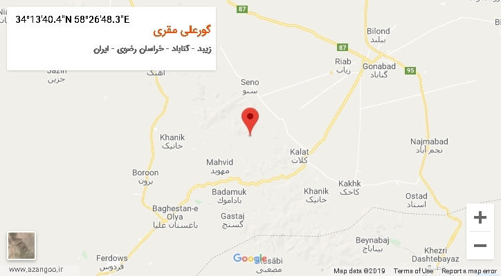 روستای گورعلی مقری بر روی نقشه