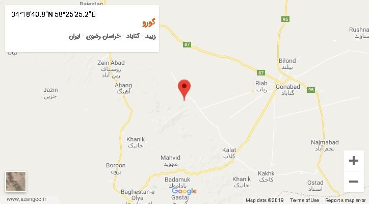 روستای گورو بر روی نقشه