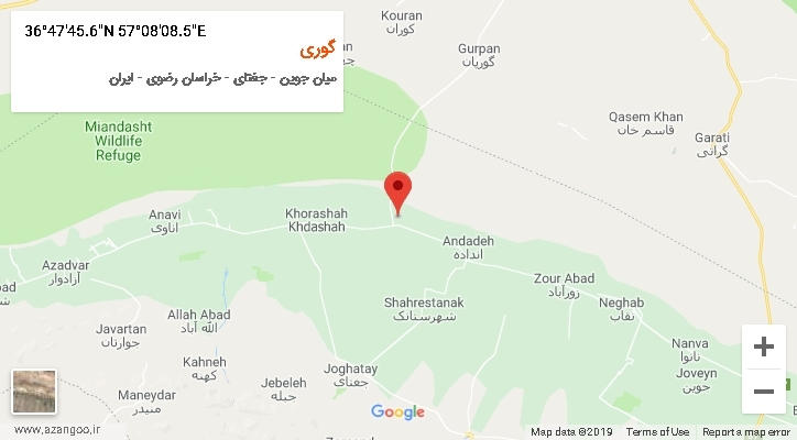روستای گوری بر روی نقشه