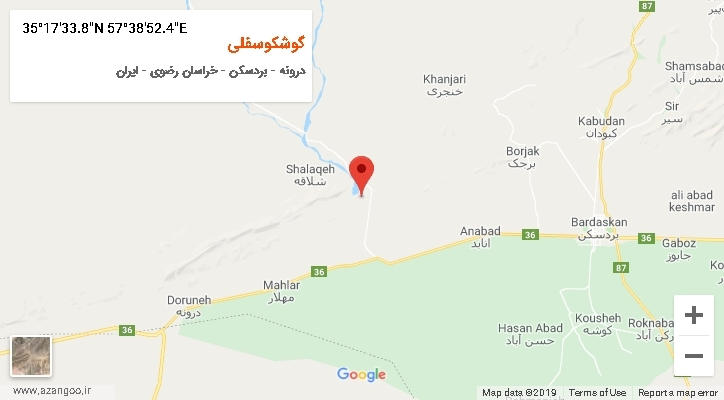 روستای گوشکوسفلی بر روی نقشه